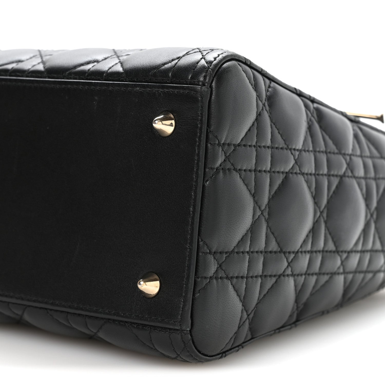 Christian Dior Lambskin Cannage Medium Lady Dior Black 9 of 9