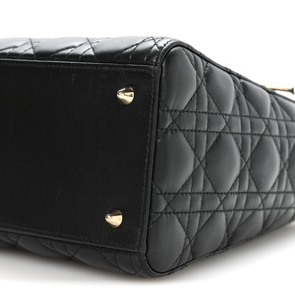 Christian Dior Lambskin Cannage Medium Lady Dior Black 9 of 9