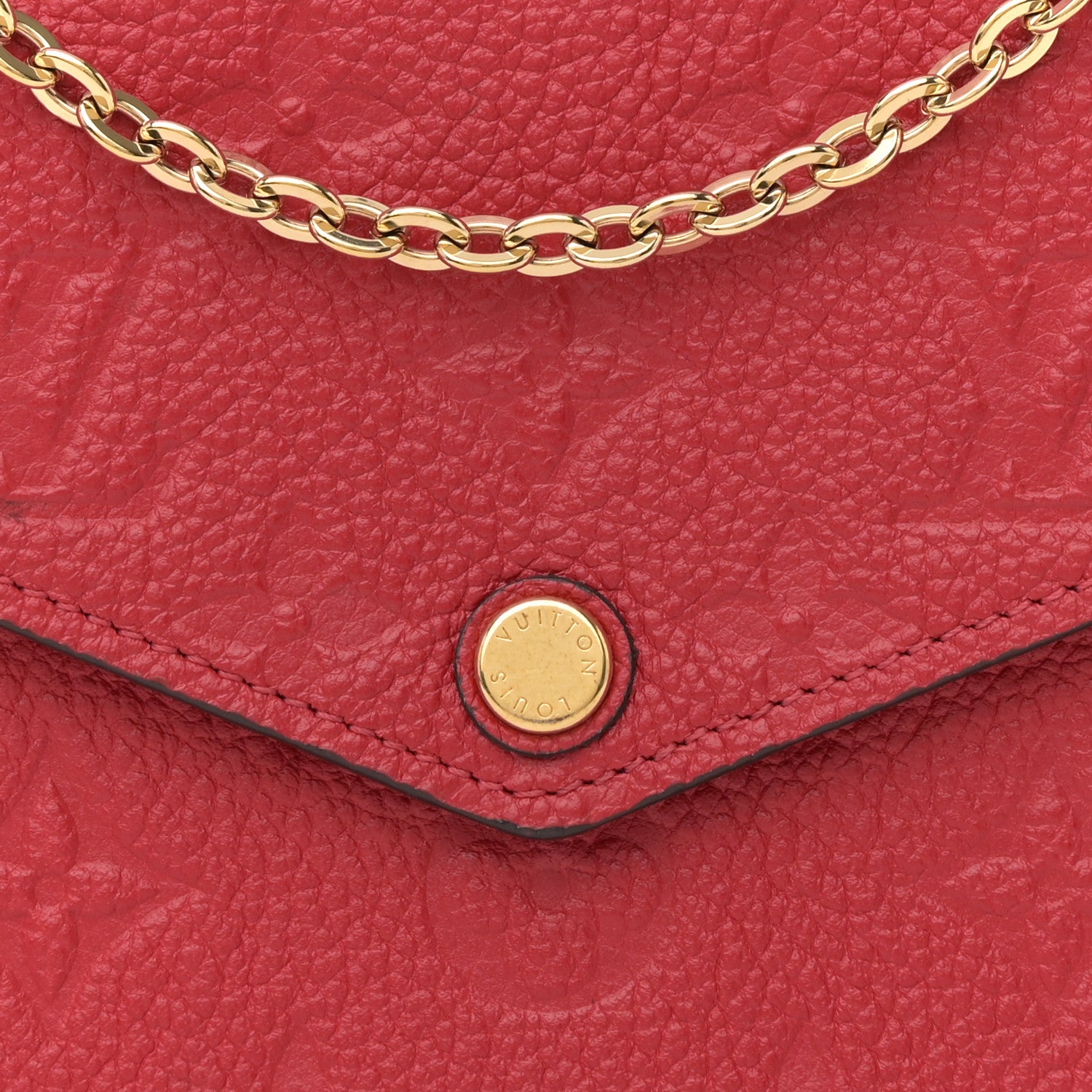 Louis Vuitton Empreinte Pochette Felicie Chain Wallet Scarlet 9 of 15