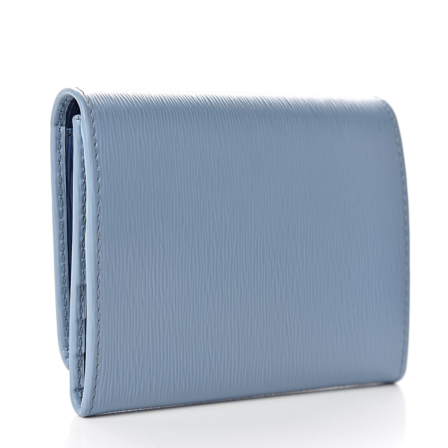 Prada Vitello Move Bi-Color Tri-Fold Compact Wallet Astrale Bluette 3 of 7
