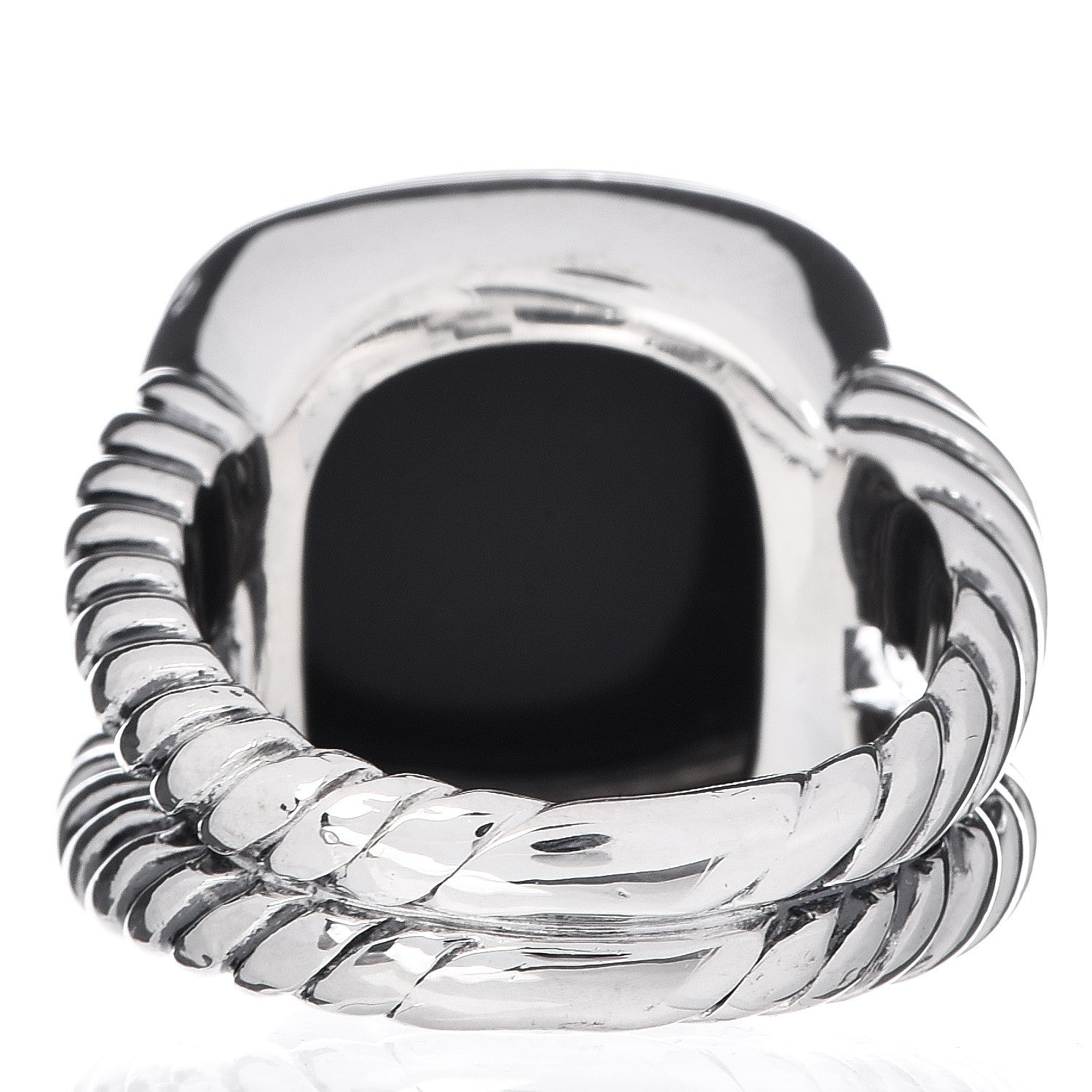 David Yurman Sterling Silver Diamond Black Onyx 14mm Albion Ring 54 7 4 of 5