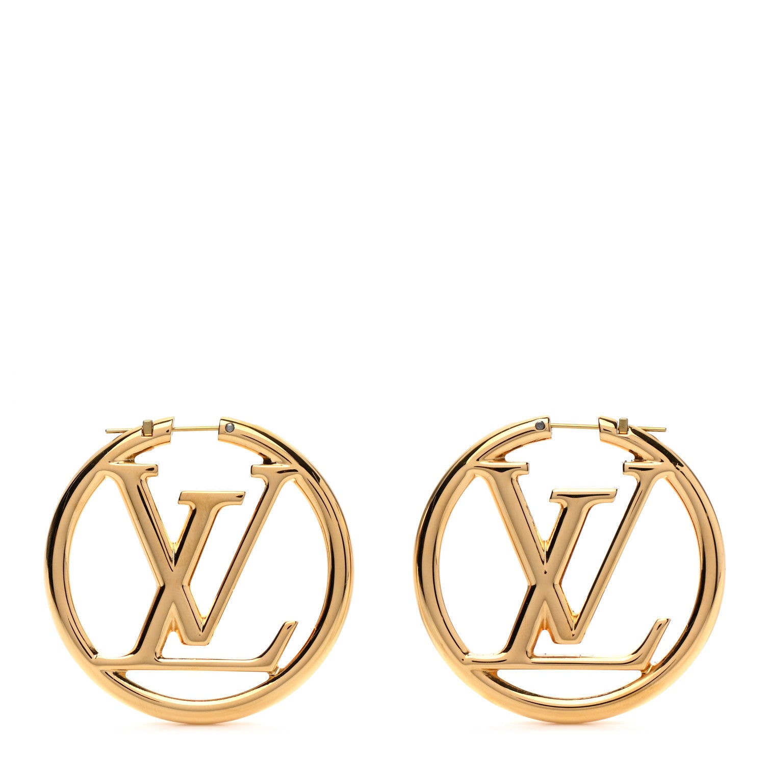 Louis Vuitton Metal Louise Hoop Earrings Gold 1 of 5