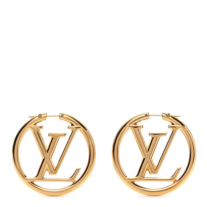 Louis Vuitton Metal Louise Hoop Earrings Gold 1 of 5