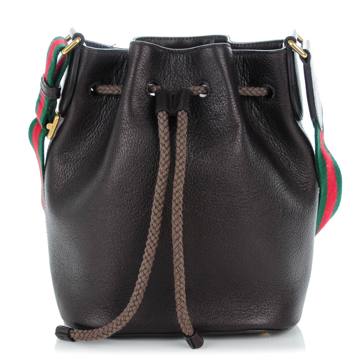 Calfskin Web Medium Bucket Bag Cocoa