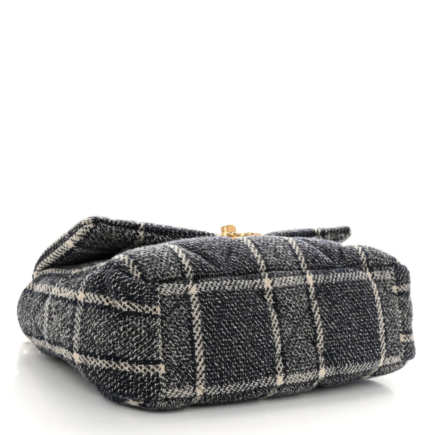 Tweed Quilted Medium Chanel 19 Flap Grey Navy