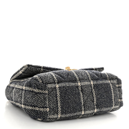 Chanel Tweed Quilted Medium Chanel 19 Flap Grey Navy 4 of 10