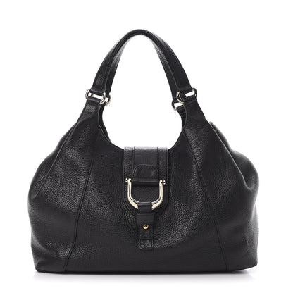 Gucci Pebbled Calfskin Medium Greenwich Shoulder Bag Black 1 of 12