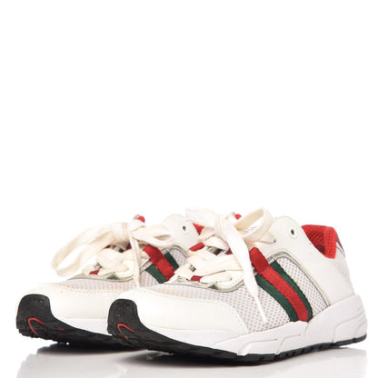 Gucci Calfskin Air Mesh Web Sneakers 36 White 3 of 16