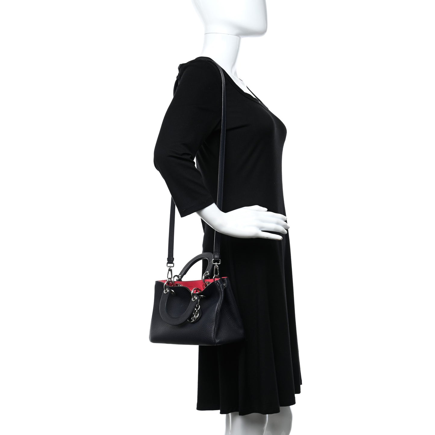 Bullcalf Small Diorissimo Tote Navy Fuchsia