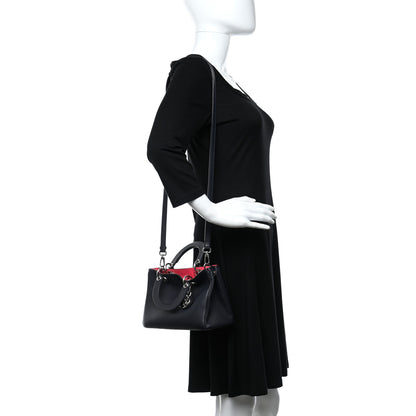 Christian Dior Bullcalf Small Diorissimo Tote Navy Fuchsia 2 of 13