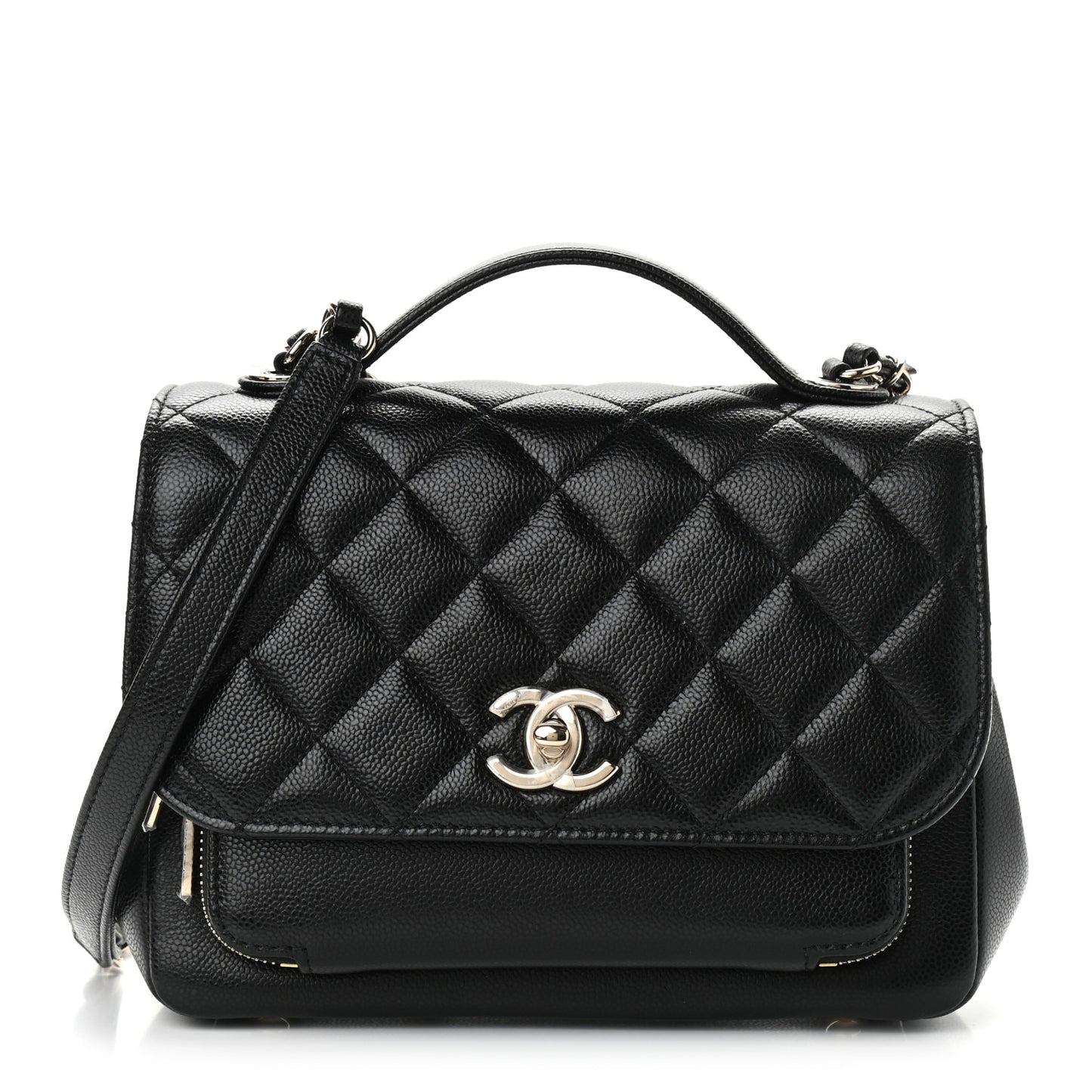 Caviar Quilted Medium Business Affinity Flap Black