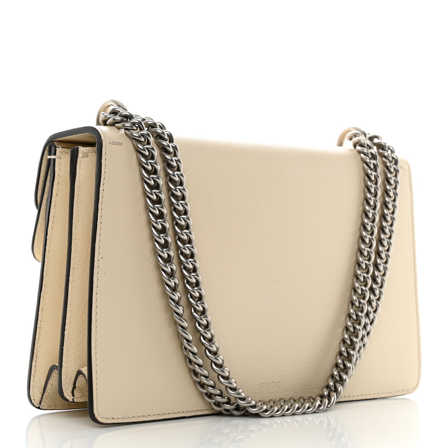 Textured Calfskin Crystal Small Dionysus Shoulder Bag Mystic White