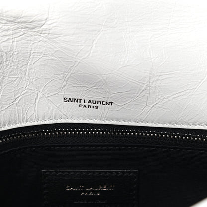 Saint Laurent Crinkled Calfskin Matelasse Monogram Medium Niki Chain Satchel Pearl White 7 of 10