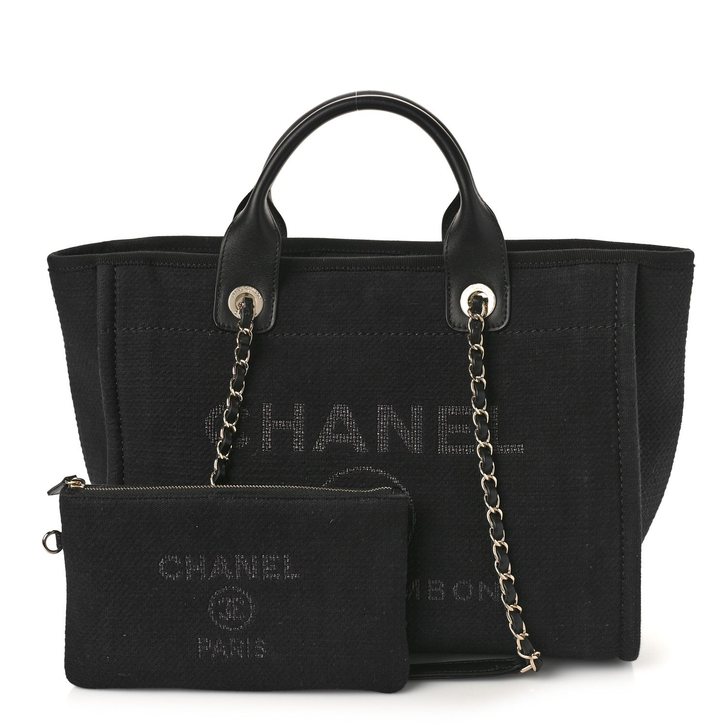 Chanel Mixed Fibers Small Deauville Tote Black 1 of 10