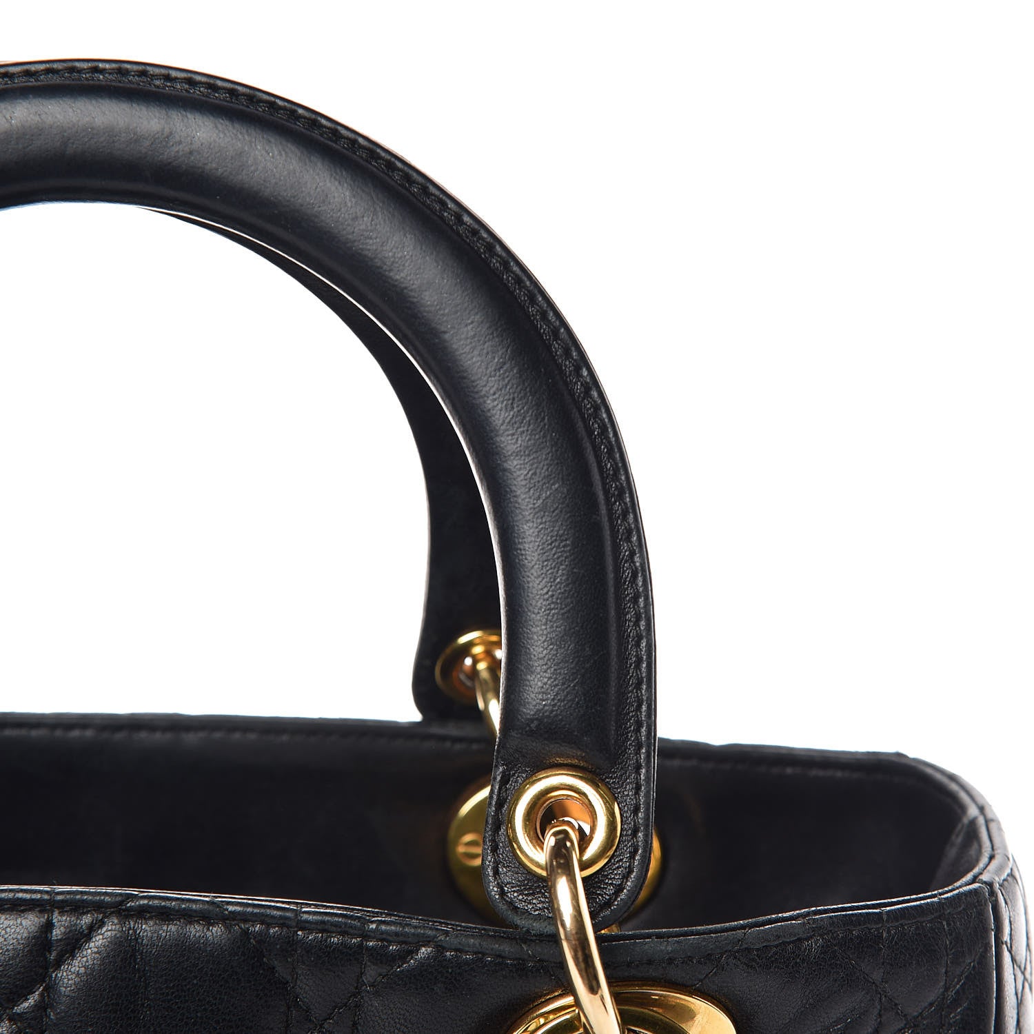 Christian Dior Lambskin Cannage Medium Lady Dior Black 8 of 16
