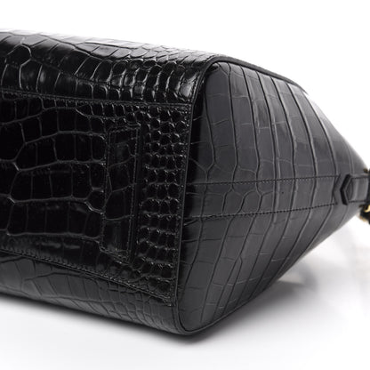 Givenchy Calfskin Crocodile Embossed Small Antigona Black 8 of 11