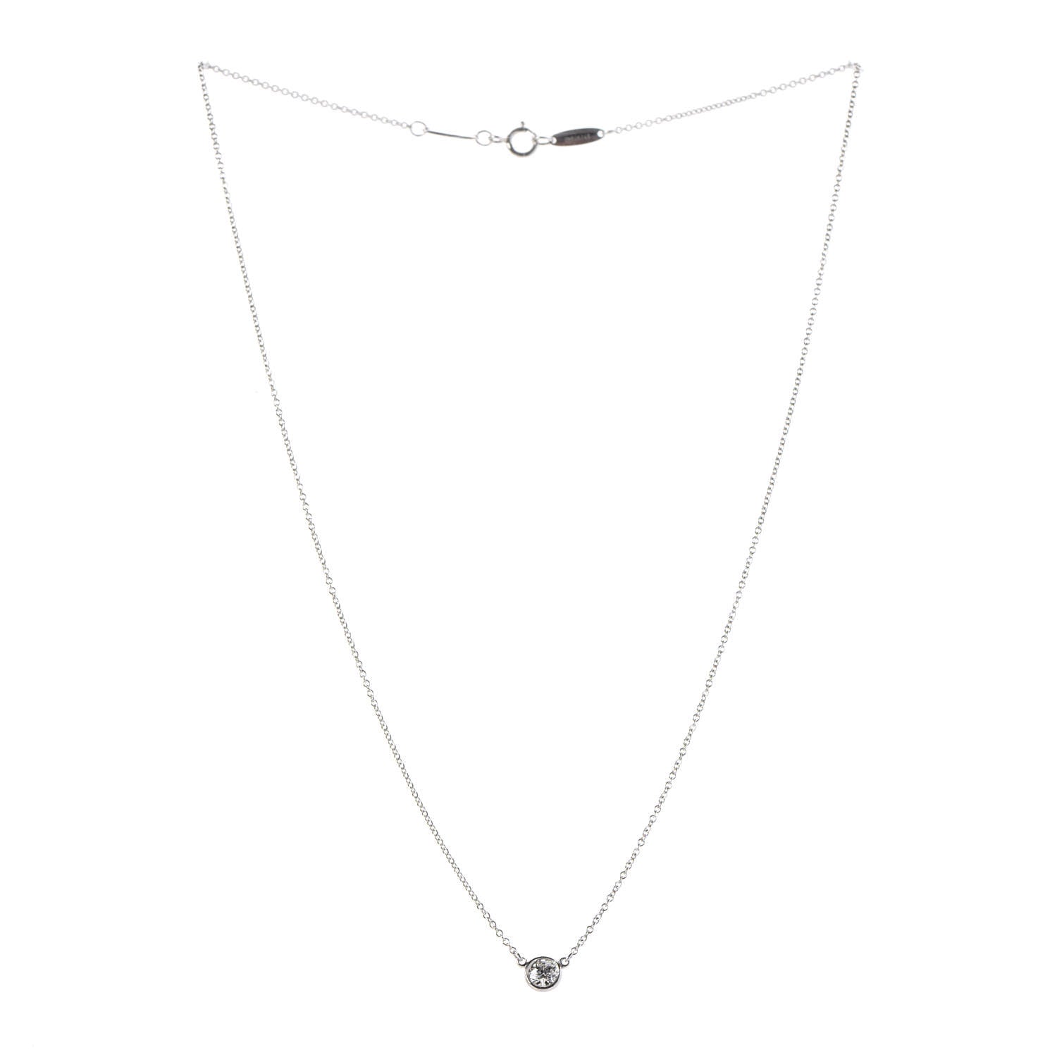Tiffany Platinum Diamond .27ct Elsa Peretti Diamonds by the Yard Pendant Necklace 3 of 8