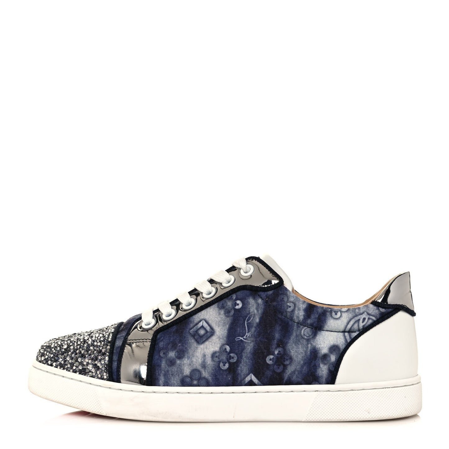 Calfskin Cotton Vieira Strass Womens Orlato Flat Sneakers 40 Multicolor