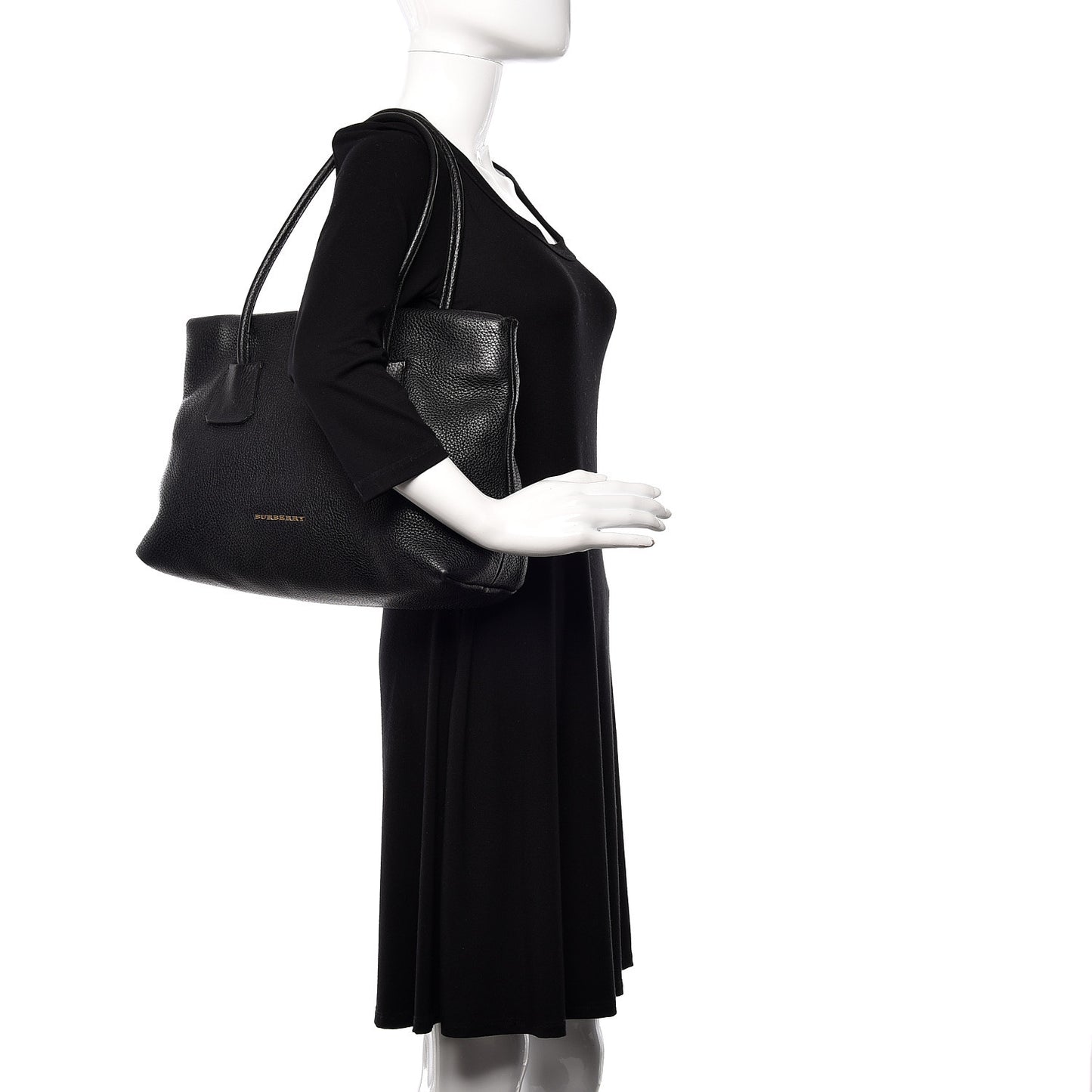 London Grainy Calfskin Medium Baynard Tote Black