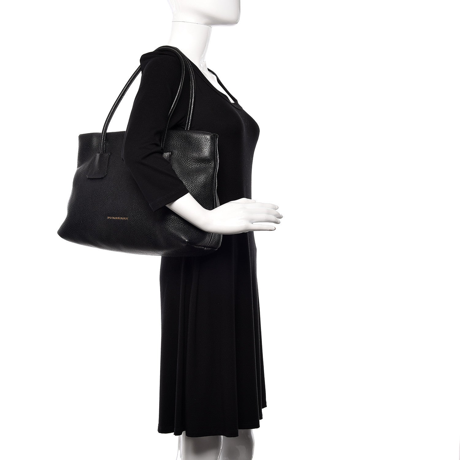 Burberry London Grainy Calfskin Medium Baynard Tote Black 2 of 11
