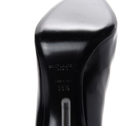 Saint Laurent Patent Calfskin Teddy High Vamp 105 Pumps 38.5 Black 9 of 11