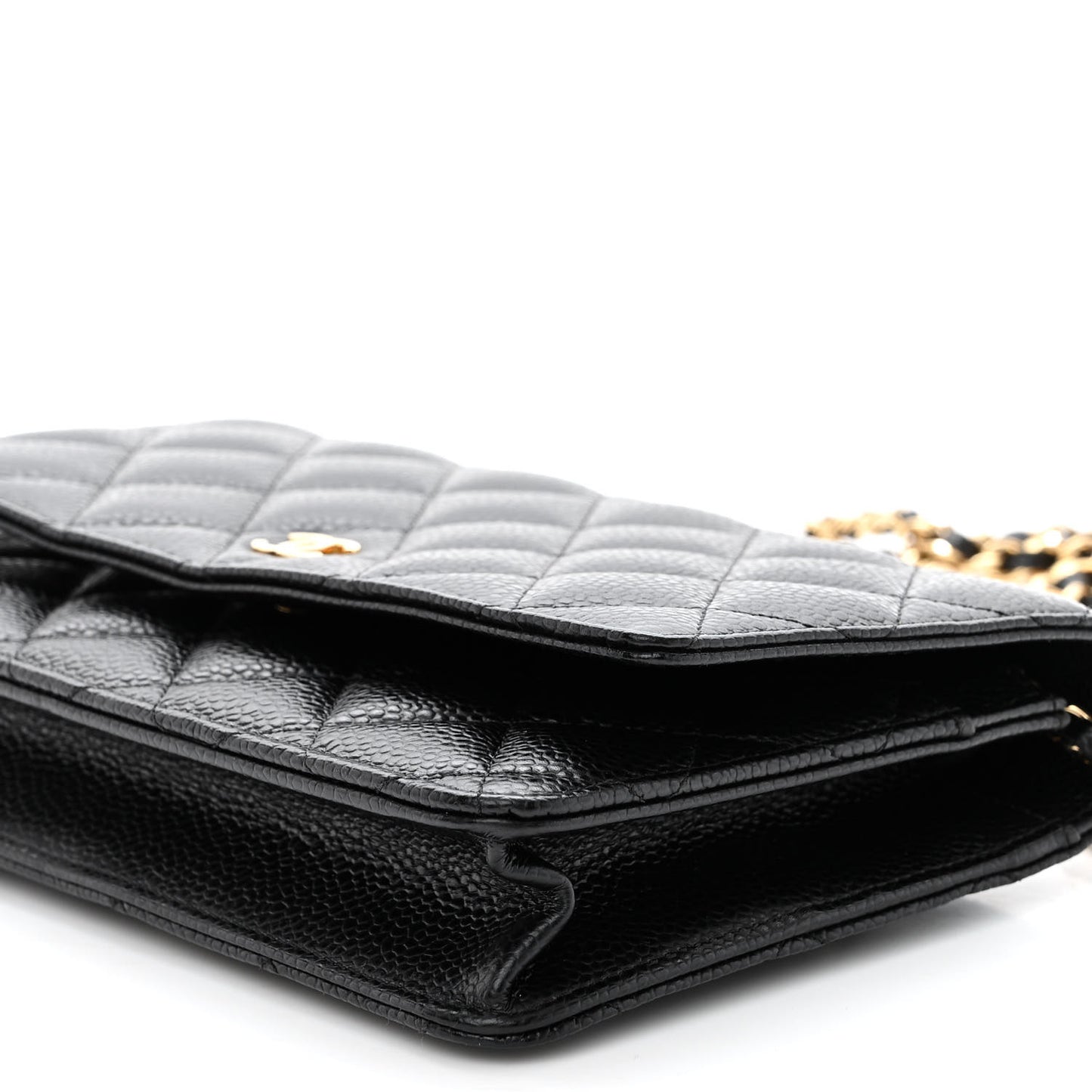 Caviar Quilted Wallet on Chain WOC Black