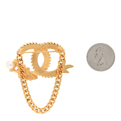 Chanel Chinese New Year Pearl Chain CC Brooch Gold 2 of 4