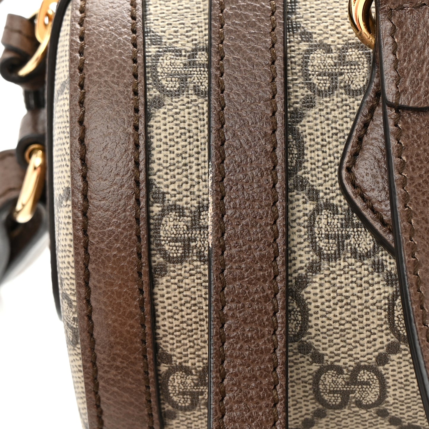 GG Supreme Monogram Web Small Ophidia Boston Bag Beige New Acero