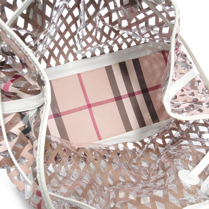 Burberry Supernova Check Net Drawstring Bag White 5 of 7