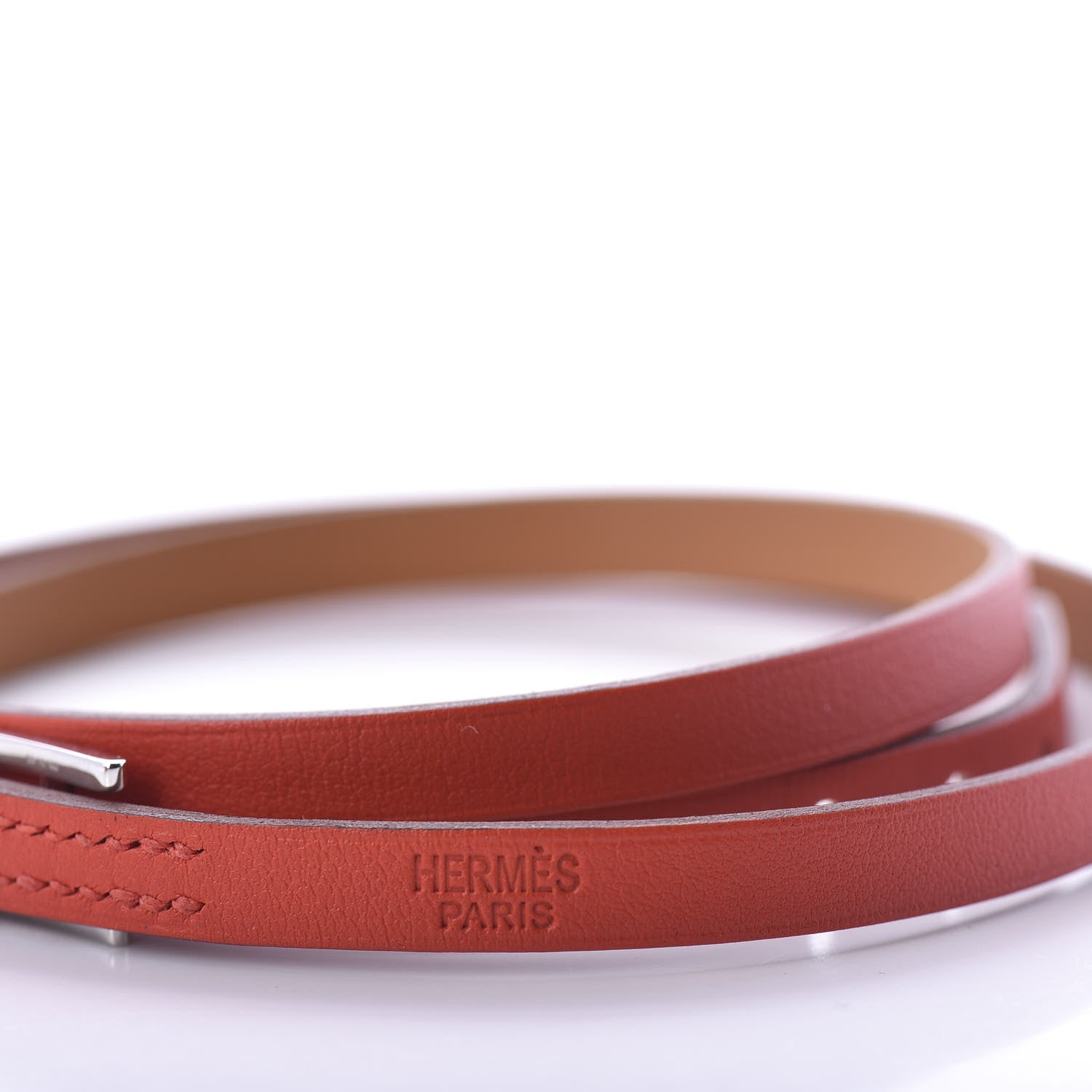 Hermes Swift Hapi 3 MM Triple Tour Wrap Bracelet S Capucine 6 of 7