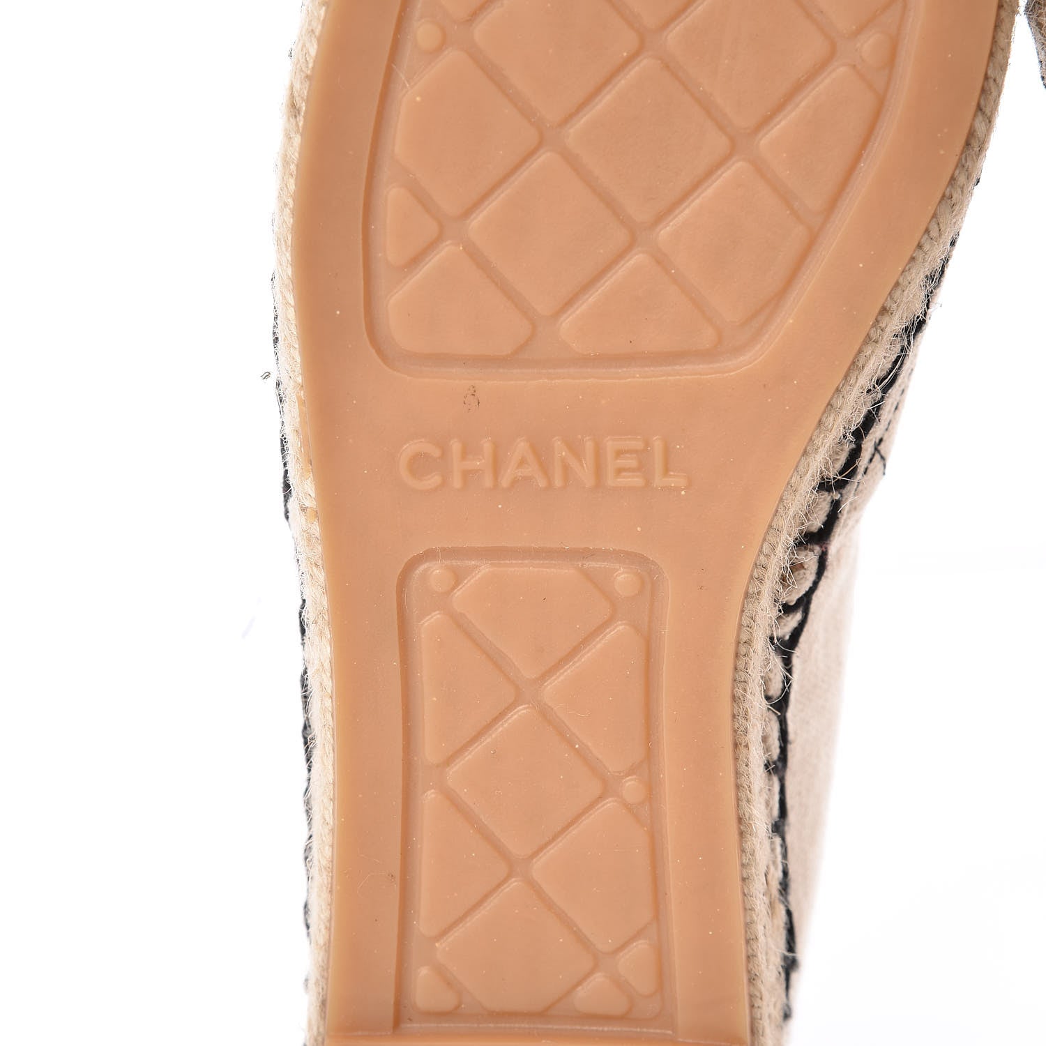 Chanel Fabric Biarritz CC Espadrilles 37 Beige Black 8 of 11