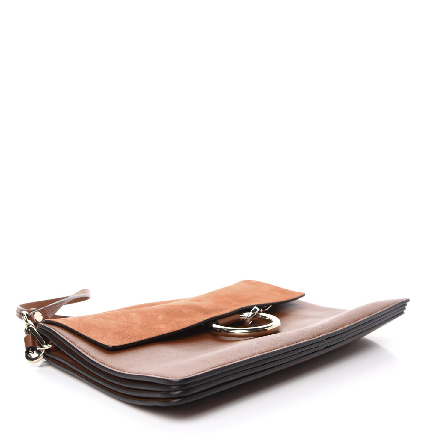 Suede Calfskin Medium Faye Shoulder Bag Tobacco