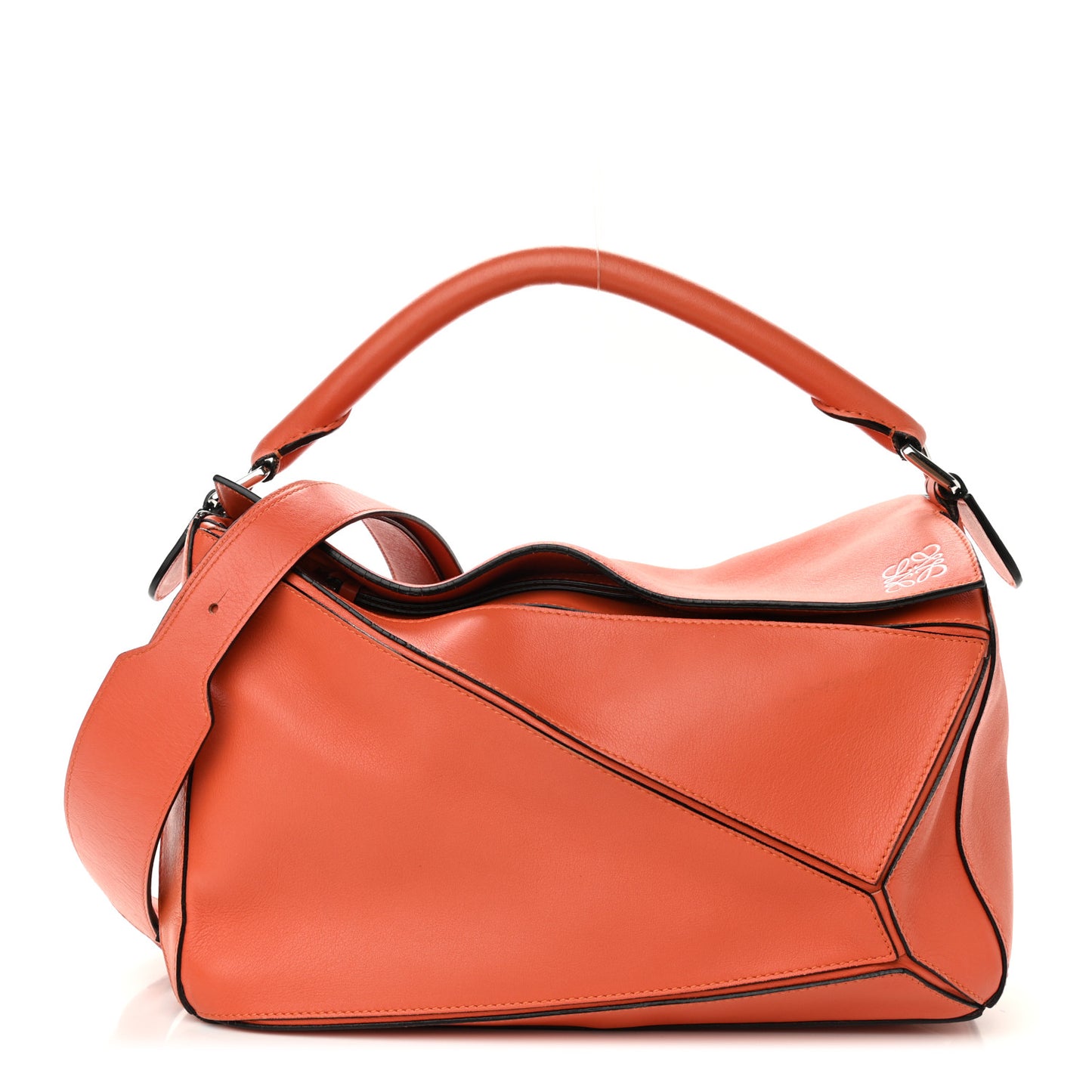 Calfskin Medium Puzzle Bag Coral