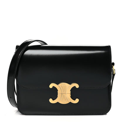 Celine Shiny Calfskin Teen Triomphe Black 1 of 10