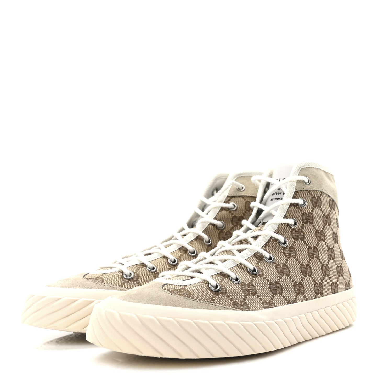 Monogram Suede Mens Tortuga High Top Sneakers 10.5 Beige Ebony Oatmeal Mystic White