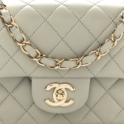 Chanel Lambskin Quilted Mini Rectangular Flap Grey 8 of 11