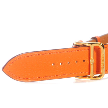 Hermes Stainless Steel Swift 26mm Heure H Hour Quartz Watch Orange 3 of 9
