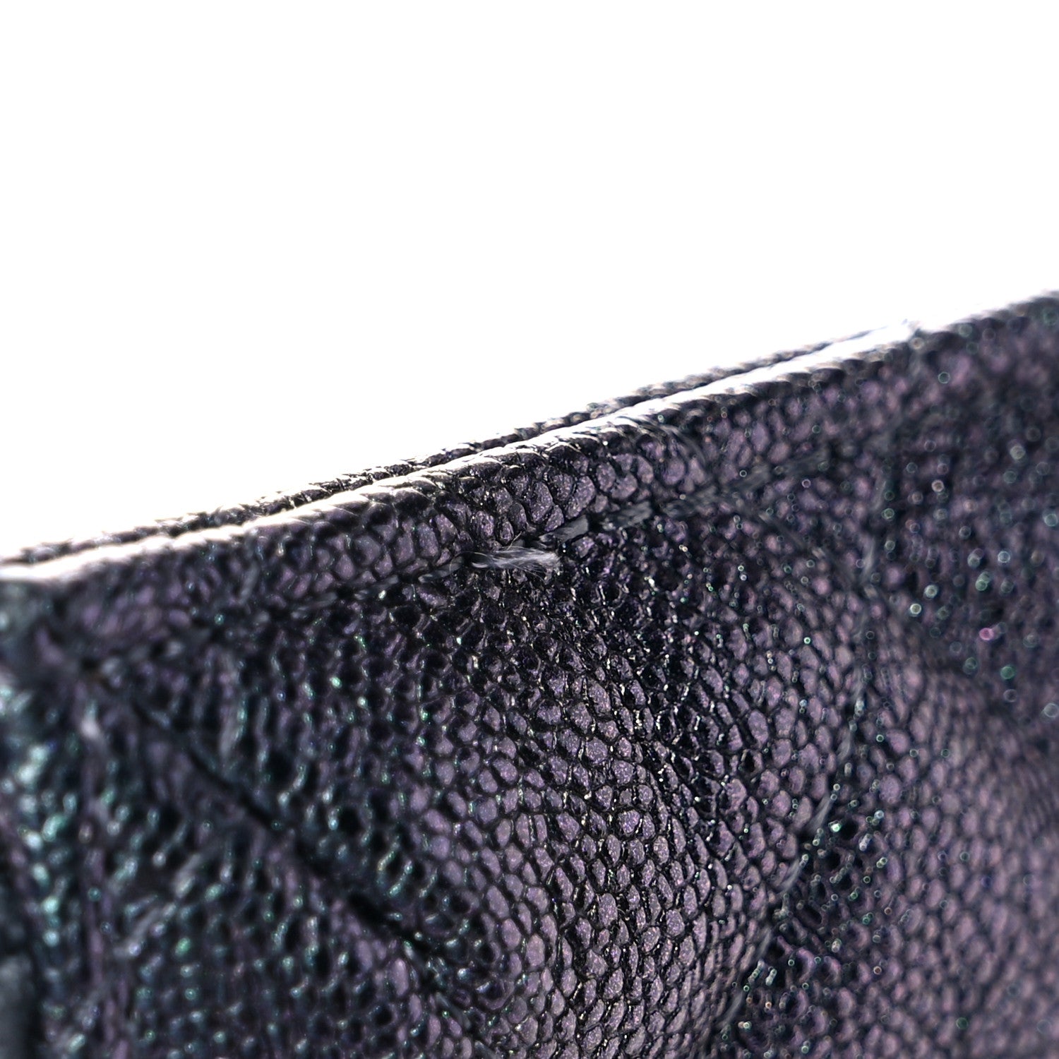 Chanel Iridescent Caviar Quilted Classic Flat Wallet Pouch Black 8 of 9