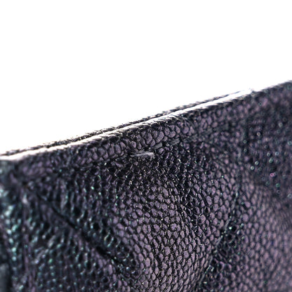 Chanel Iridescent Caviar Quilted Classic Flat Wallet Pouch Black 8 of 9