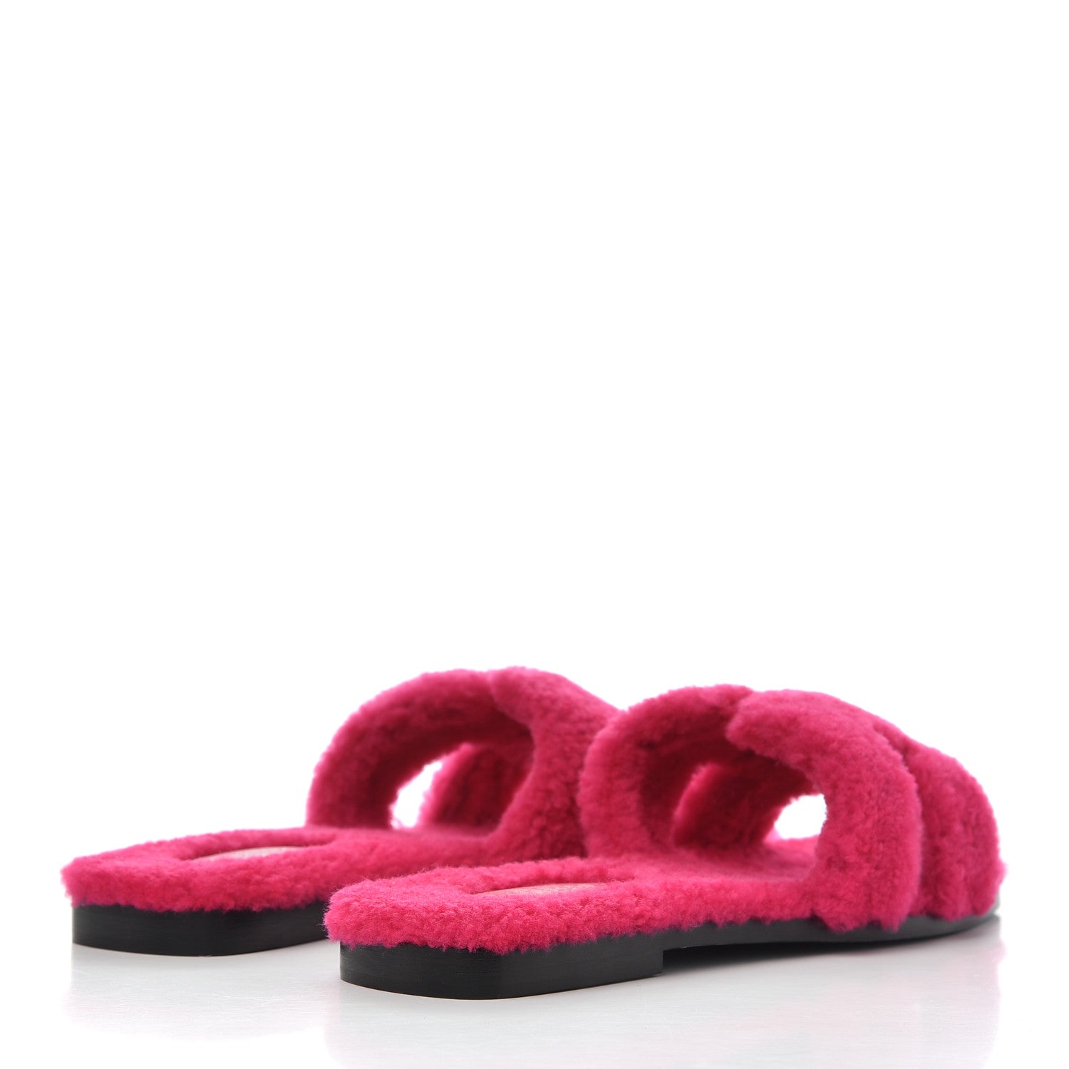 Hermes Woolskin Oran Sandals 38 Rose Fuchsia 4 of 8