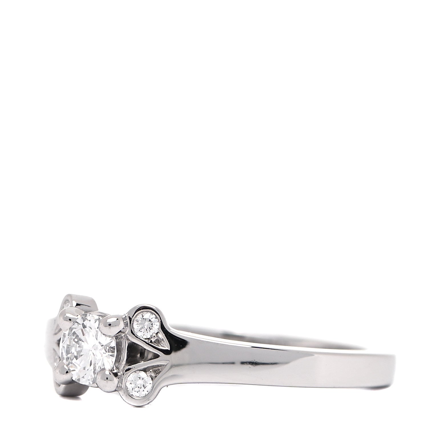 Cartier Platinum Diamond .18ct Ballerine Solitaire Engagement Ring 47 4 4 of 9