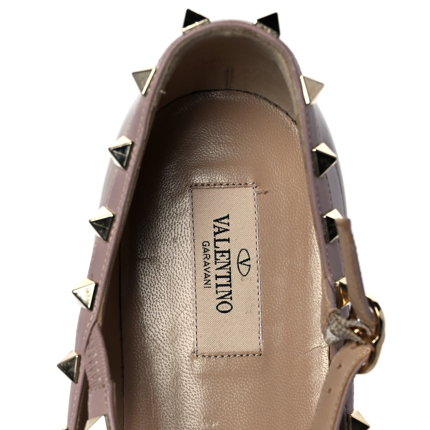Patent Rockstud Cage Ballerina Flats 40 Poudre