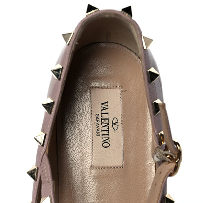 Valentino Garavani Patent Rockstud Cage Ballerina Flats 40 Poudre 7 of 8