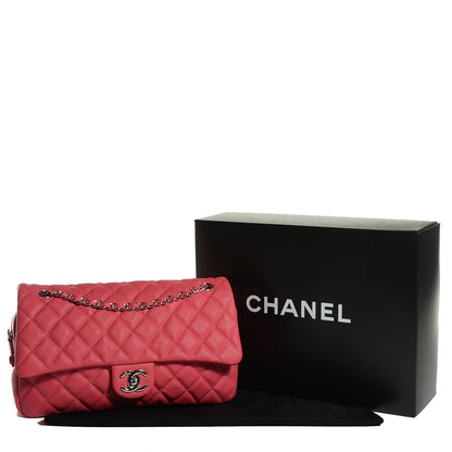 Chanel Caviar Quilted Jumbo Easy Flap Coral 5 of 9