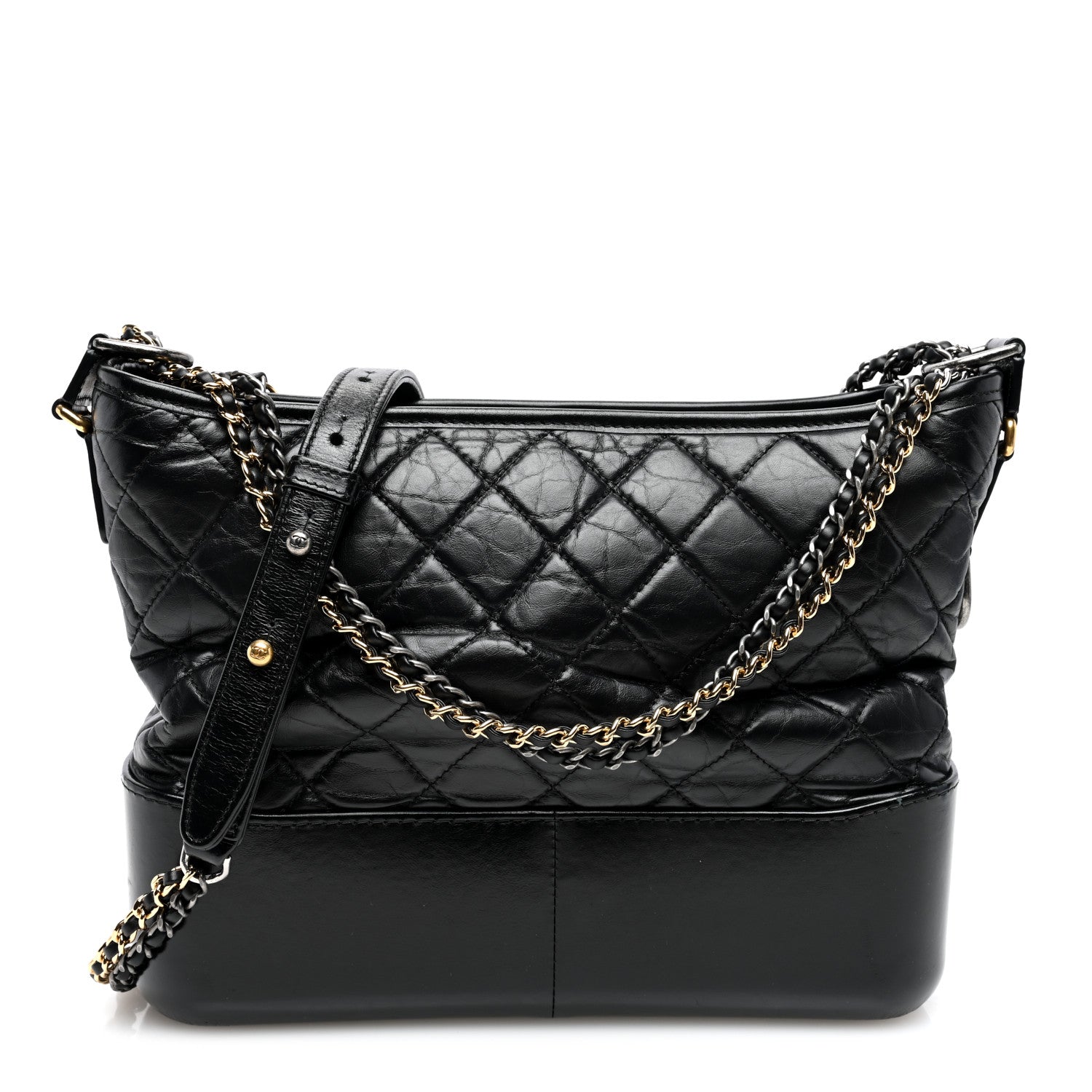Chanel Aged Calfskin Quilted Medium Gabrielle Hobo Black 1 of 10