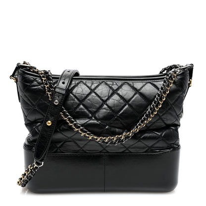 Chanel Aged Calfskin Quilted Medium Gabrielle Hobo Black 1 of 10