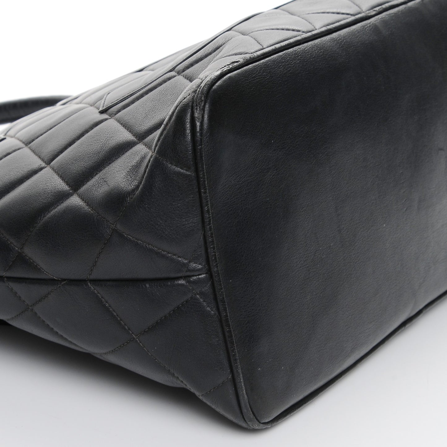 Lambskin Quilted Medallion Tote Black