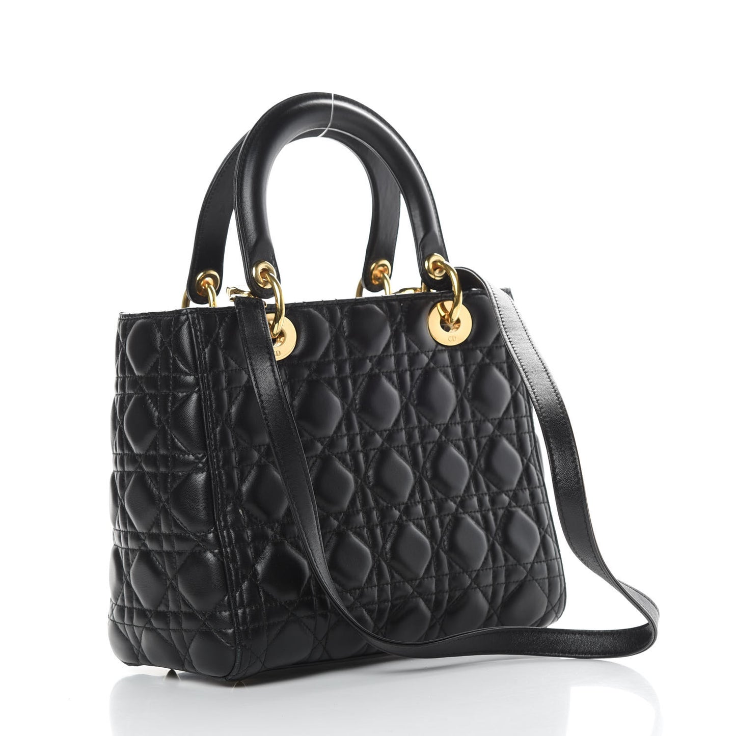 Lambskin Cannage Medium Lady Dior Black