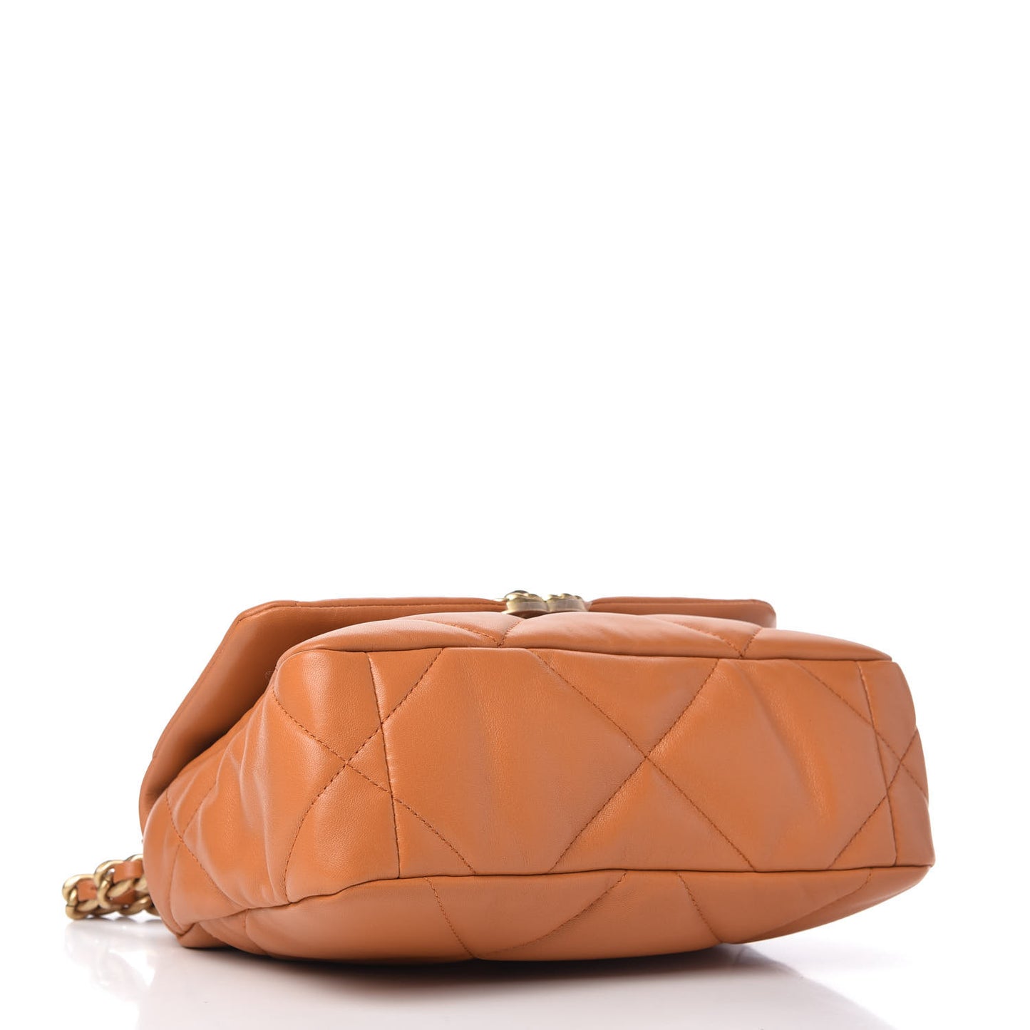 Lambskin Quilted Medium Chanel 19 Flap Light Brown