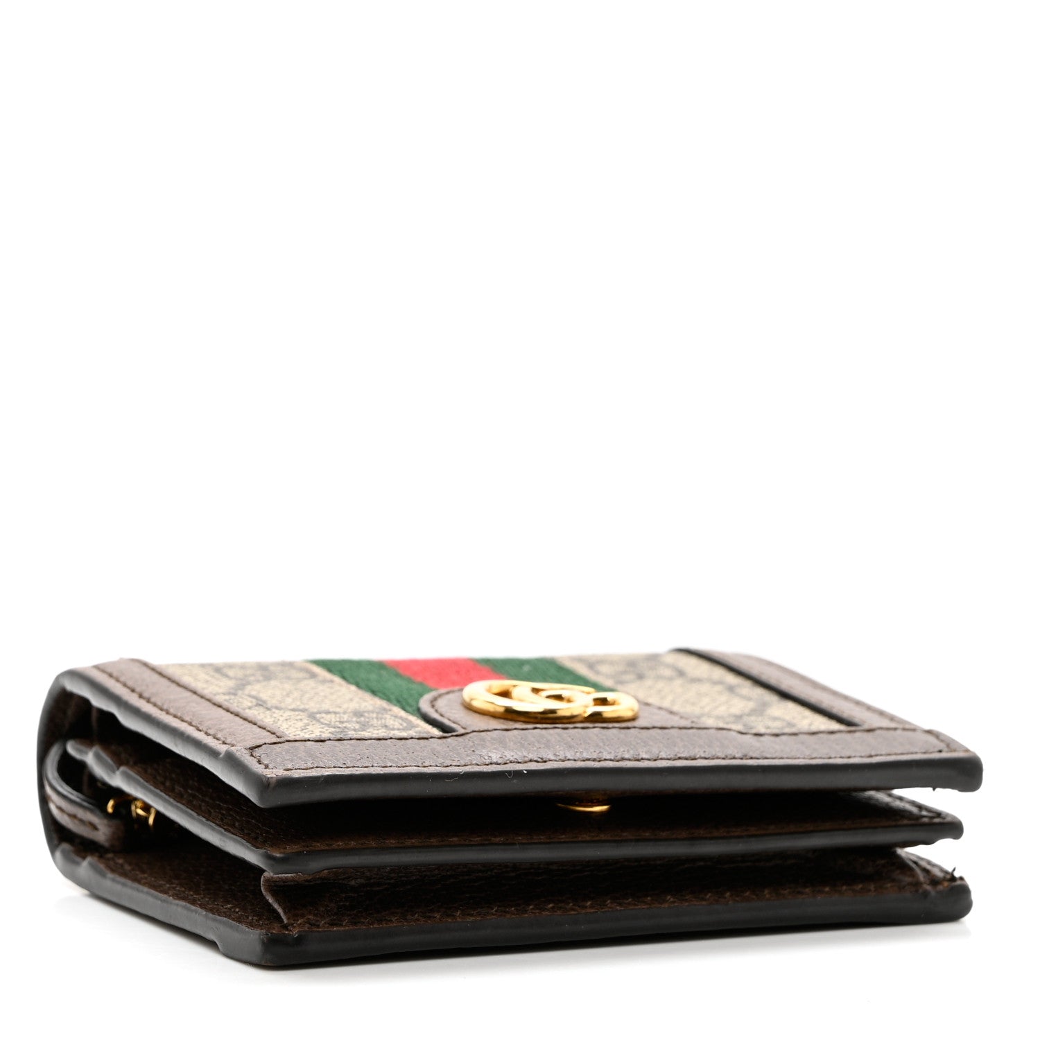 Gucci GG Supreme Monogram Web Ophidia Card Case Beige New Acero 4 of 8